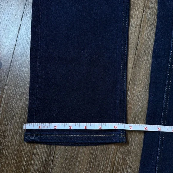 QUINCE Luna Stretch Slim Straight Jeans Crop Dark Blue Sz 28 mid rise ankle - Picture 8 of 10